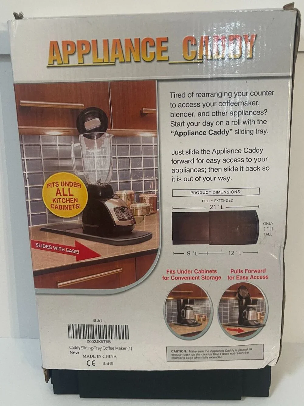 Appliance Caddy Sliding Tray Kitchen Counter Appliance Mover